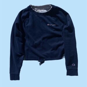 Champion Dark Blue Cropped Sweatshirt